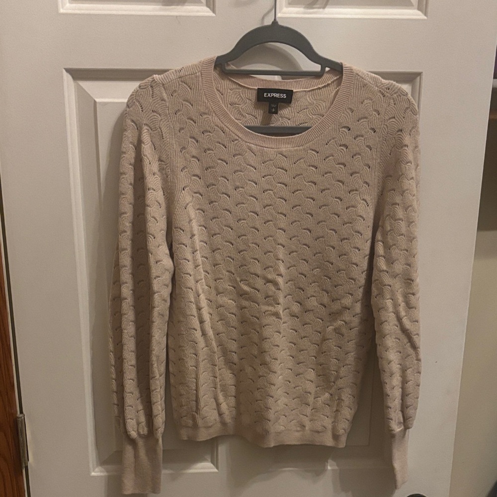 Express Women's Beige Textured Sweater